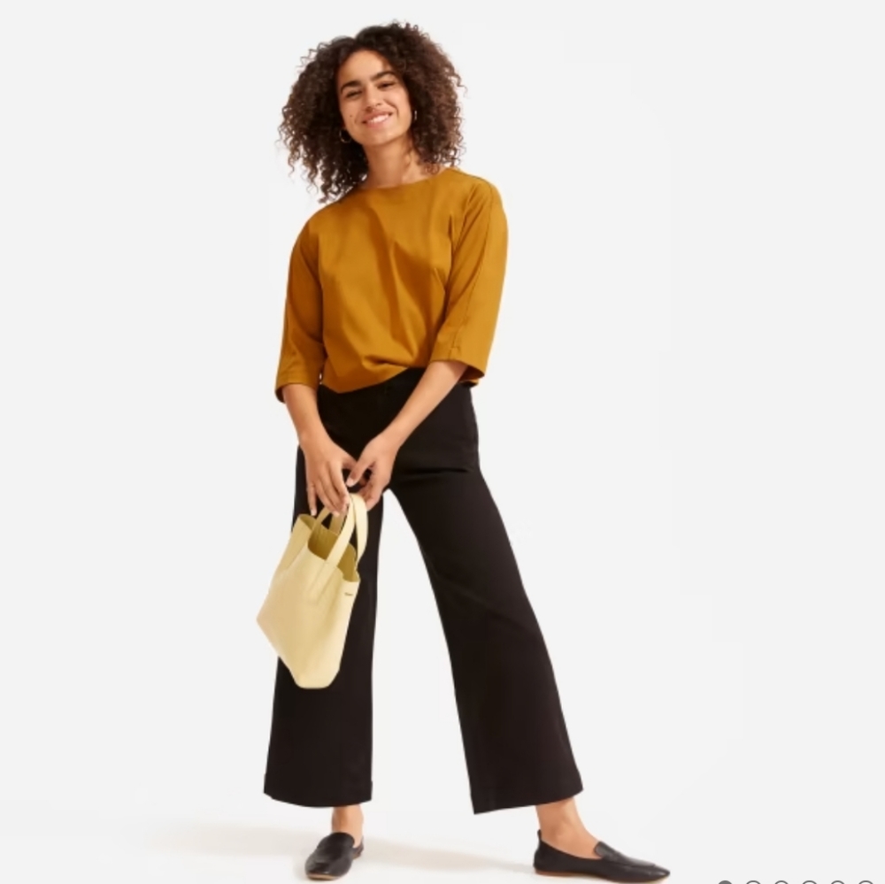 Everlane The Wide-Leg Crop Pant (Regular) in Black